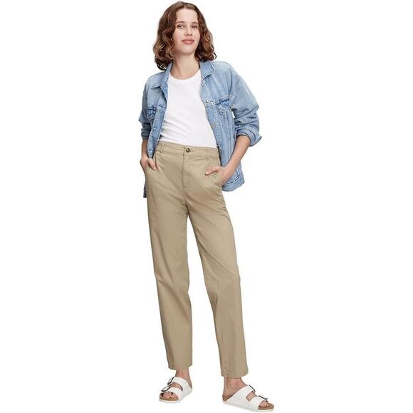 GAP Womens Pants Metallic Gold Girlfriend Crop Dress Pants Size 6 - Picture 1 of 15